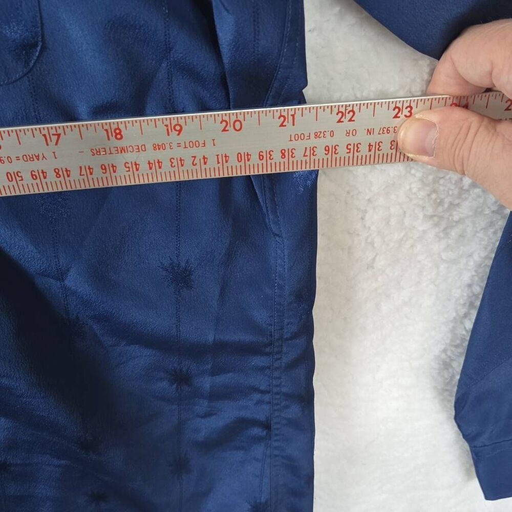 D'Avila Men's Embroidered Long Sleeve Button-up Disco Shirt Blue‎ Large - Picture 5 of 8